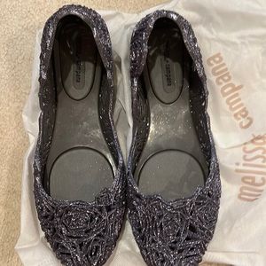 Brand New Melissa Campana Glitter Sz 8 Womens Flats
